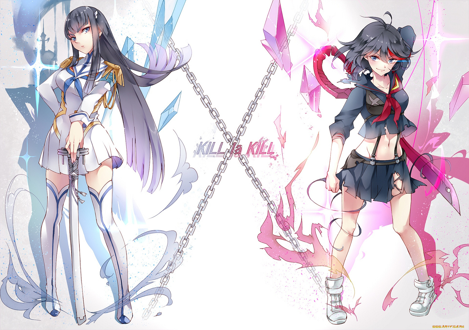 , kill la kill, kill, la, satsuki, kiryuuin, ryuuko, matoi, , anime, art